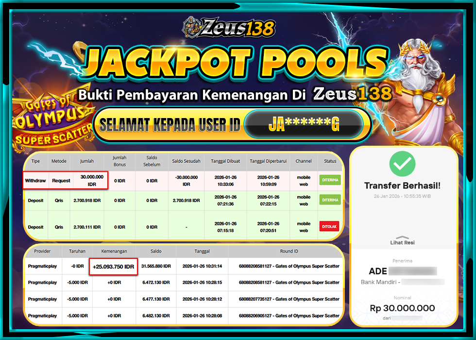 ZEUS138 GATES OF OLYMPUS SUPER SCATTERRp30,000,000